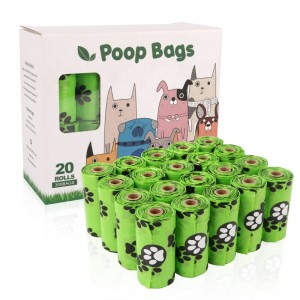 Cornsärklis Compositable Corn Starch Lemmiklooma jäätmed Biolagundatav koer Poop Kott Ühekordne Eco Friendly Dog Waste Bag